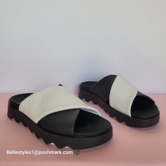 SOREL Viibe Criss-Cross Platform Smooth Leather Women’s Slide- Size 8.5 Black S⭐ - Picture 7 of 16